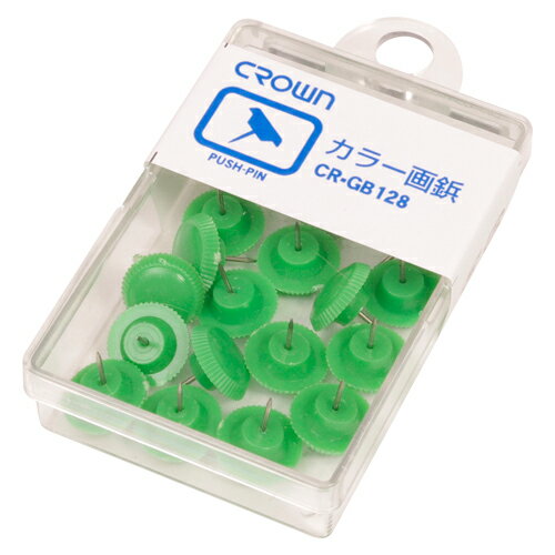 【CR-GB128-G 《3632》】 《TKF》 クラウン カラー画鋲 20本 緑 ωυ2