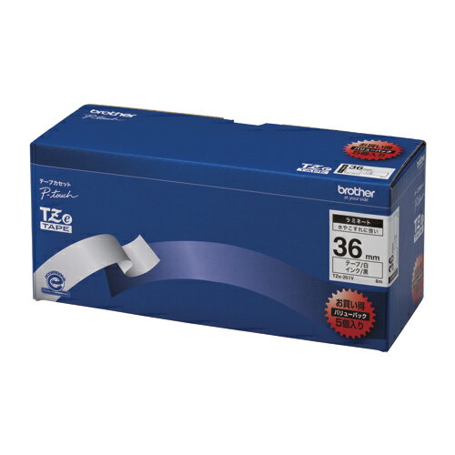 【TZE-261V 《9852》】 《TKF》 ブラザー ピータッチテープ36mm白/黒(5個入) ωυ2 【TZE-261V 《9852》】 《TKF》 ブラザー ピータッチテープ36mm白/黒(5個入) ωυ2