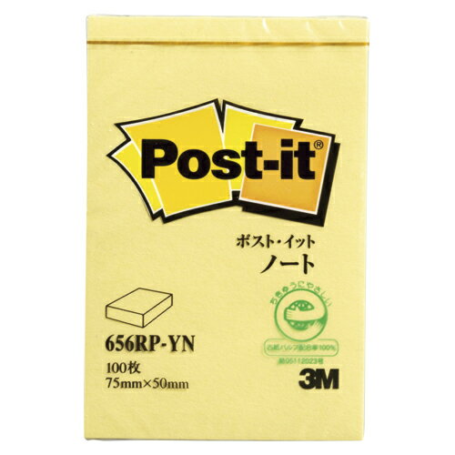 【656RP-YN 《31475》】 《TKF》 スリーエム ポストイット再生紙ノート イエロー ωυ2