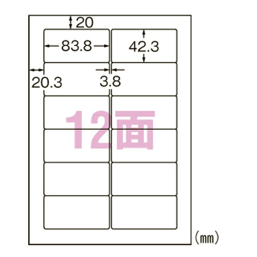 【L12CM500N 《38778》】 《TKF》 エーワン プリンタ用ラベル12面 ωυ0