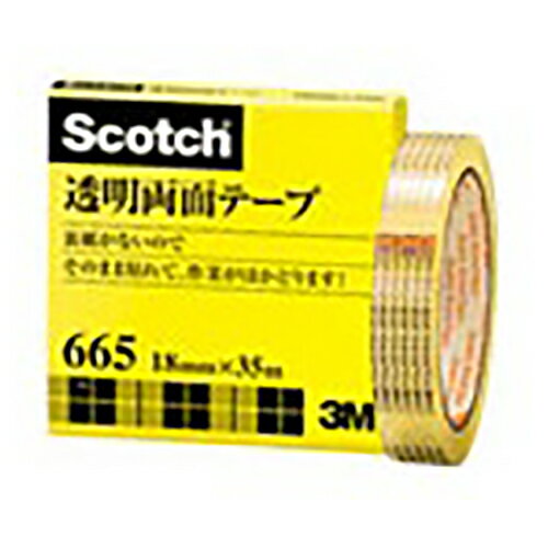 【665-3-18 《65173》】 《TKF》 スリーエム 透明両面テープ18mm ωυ2