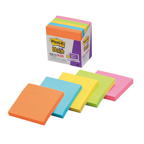 【654-5SSAN 《66154》】 《TKF》 スリーエム ポストイット強粘着ノート 蛍光混5色 ωυ2