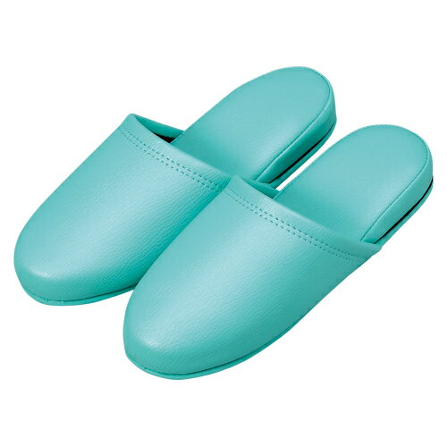 【36055 (10P) 《69844》】 《TKF》 オーミケンシ 抗菌レザー調スリッパ10足 グリーン ωυ2