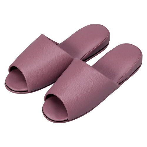 【10835511 (10P) 《73632》】 《TKF》 オーミケンシ 抗菌レザー調スリッパ前開10足ライラック ωυ2