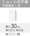 【WGTS/G4V-30】 《TKF》 クリナップ クリンプレティ 吊戸棚 間口30cm 高さ50cm 奥行37.5cm ωγ0
