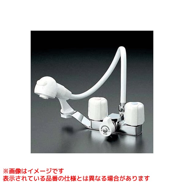 【KF12F2-1ZE-GS】 《TKF》 KVK 一時止水付2ハンドル洗髪シャワー ωζ0