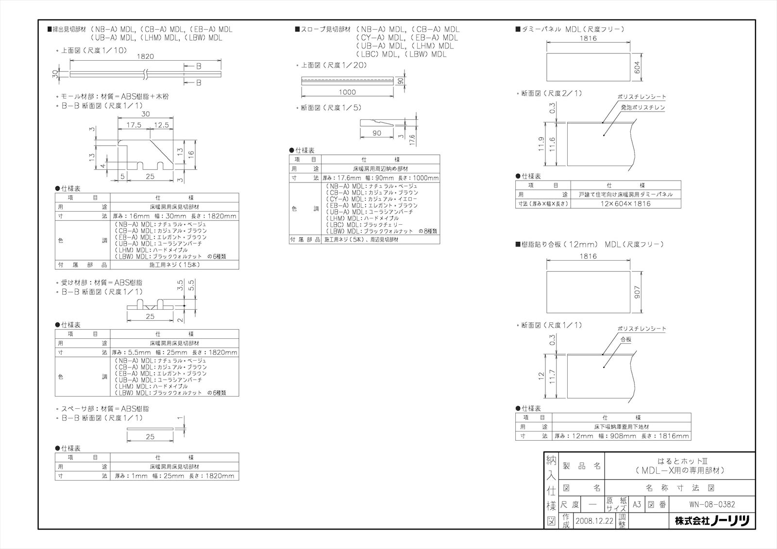 【スロープ見切部材(LHM)MDL】 《TKF》 ノーリツ 給湯器部材 ωα0