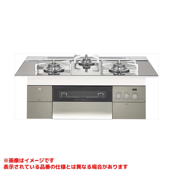 【N3S15PWASKSTESC】 《TKF》 ノーリツ ビルトインコンロ プログレ3V 75cm プラチナシルバーガラストップ ステンレスごとく ωα0