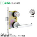 【送料無料】美和ロック [ WLA20-8 SV(シルバー) BS/51 DT/33-42 ] 木製ドア用レバーハンドル 表示器＋サムターン バックセット51mm 扉厚33-42mm MIWA