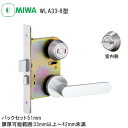 ★1日限定1000円オフクーポン★【送料無料】美和ロック WLA33-8 SV(シルバー) BS/51 DT/33-42 木製ドア用レバーハンドル 表示器+サム...