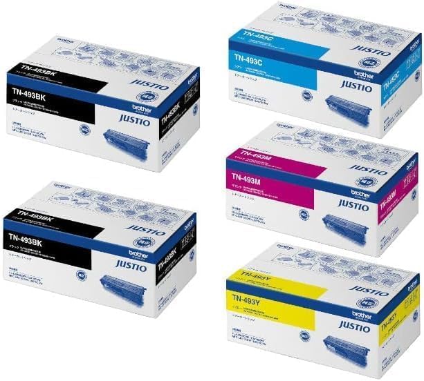 Rakuten - 【純正品 4色5個セット】ブラザー トナーカートリッジ TN-493 BK×2/C/M/Y (大容量ブラック×2/シアン/マゼンタ/イエロー) 4色5個セット 対応機種：HL-L8360CDW/L9310CDW/MFC-L8610CDW/L9570CDW