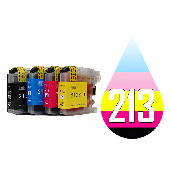 LC213 LC213-4PK 4色セット 中身 ( LC213BK LC213C LC213M LC213Y ) 互換インク brother 最新バージョンICチップ付 MFC-J5720CDW MFC-J..