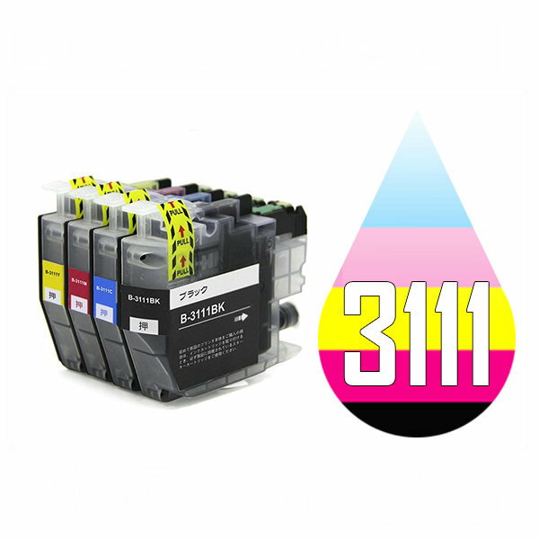 LC3111 LC3111-4PK 4色セット 中身 ( LC3111BK LC3111C LC3111M LC3111Y ) 互換インク BR DCP-J973N DCP-J972N DCP-J572N MFC-J893N