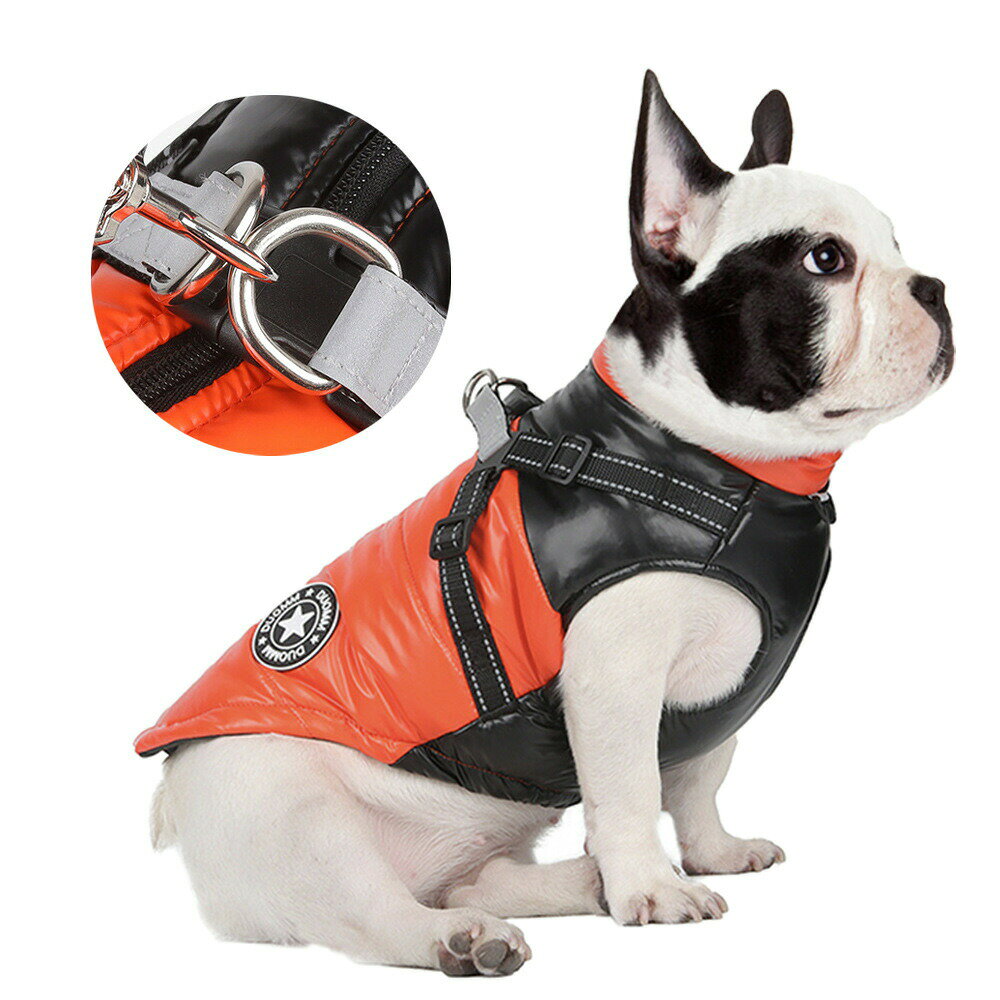 Rakuten - ドッグウェア 防寒 犬服 厚手 一体型 お散歩 ベスト 犬 ベスト 綿服コート 秋 冬 ジャケット ハーネス コート ジャンパー 裏ボア 防水 お出かけ 猫 洋服 ボア 暖かい アウター 軽量 戸外運動 ハーネス一体型 小型犬 中型犬 着脱簡単