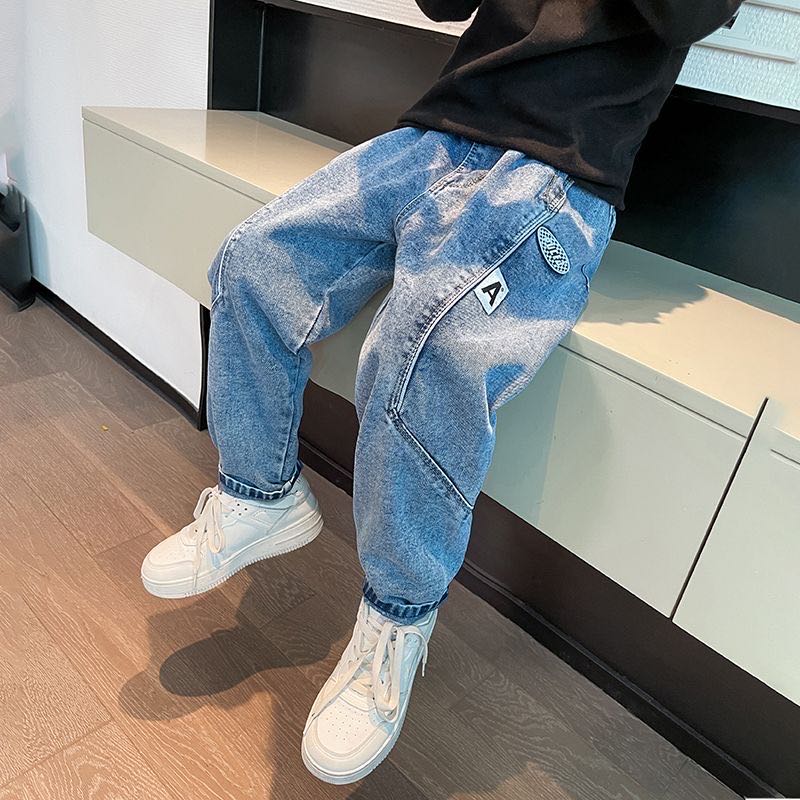 Rakuten - 子供服 デニム パンツ ジーパン ロングパンツ 長ズボン かわいい こども おしゃれ オシャレ キッズ 子ども 男の子 デニムパンツ キッズ ゆったり KTFB079