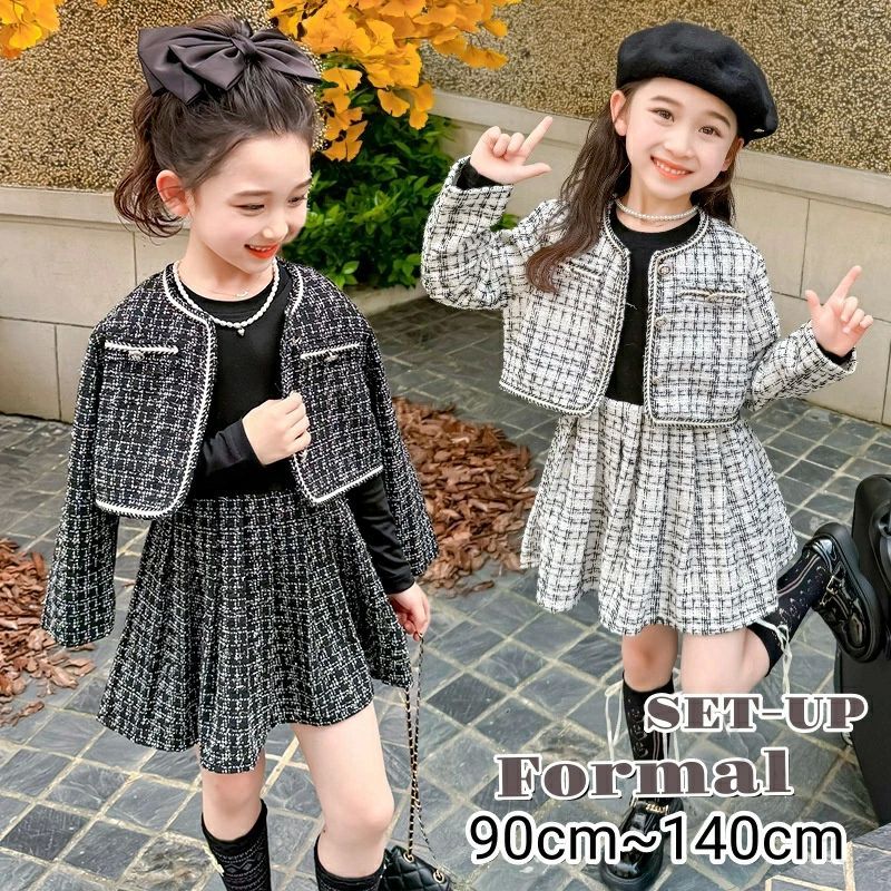 入学式 スーツ 女の子 セットアップ ジャケット ワンピース フォーマル 上下セット 子供服 2点セット 長袖 学校行事や発表会に おしゃれで上品なデザイン フォーマルウェア キッズ