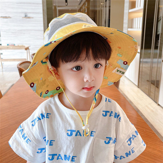 子ども バケットハット 帽子 夏 UVカット つば広 男の子 女の子 メッシュ 薄手 涼...