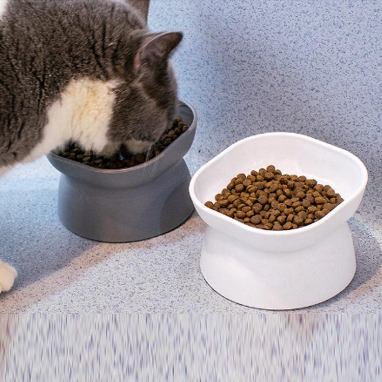 TKMjapan本店の犬 猫 食器 傾斜 ねこ フードボウル 餌入れ 食べやすい スタンド 脚付 高さ 食べやすい 食器台 脚付 エサ おしゃれ 滑り止め 猫用 ねこ 動物 フードボール 水 セラミック 子猫 陶器 ネコ ご飯 皿｜アングル2