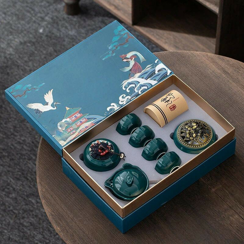 Rakuten - 送料無料 急須 湯呑み セット ティーポット 番茶器セット 茶器揃 陶磁茶具セット 茶器 茶皿 旅行ティーセットー カップ シンプルな和風
