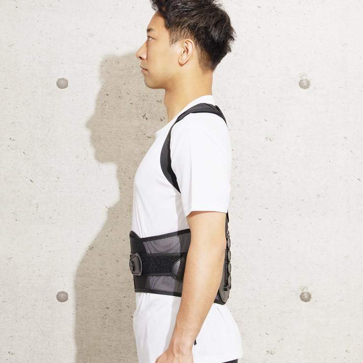 TKMjapan本店の腰痛グッズ サポーター 腰 コルセット 腰痛 姿勢矯正 骨盤矯正 猫背矯正ベルト 腰痛ベルト 背中と腰をWサポート 骨盤ベルト｜アングル2