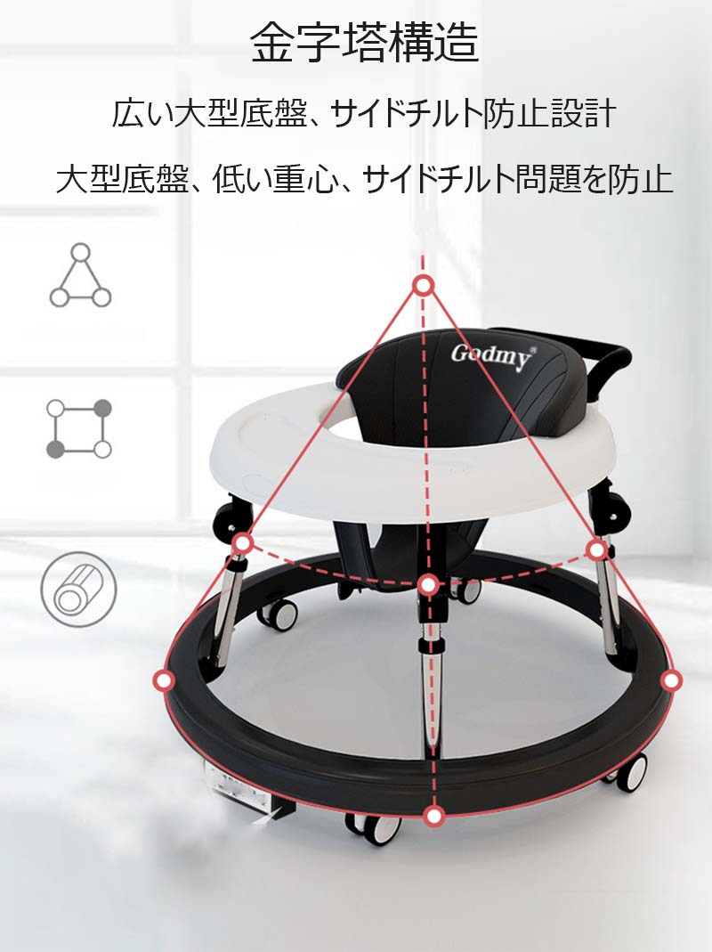 歩行器 赤ちゃん 手押し車 歩く練習 歩行訓練 ベビー 歩行器 静音 車 乗り物 室内 ...