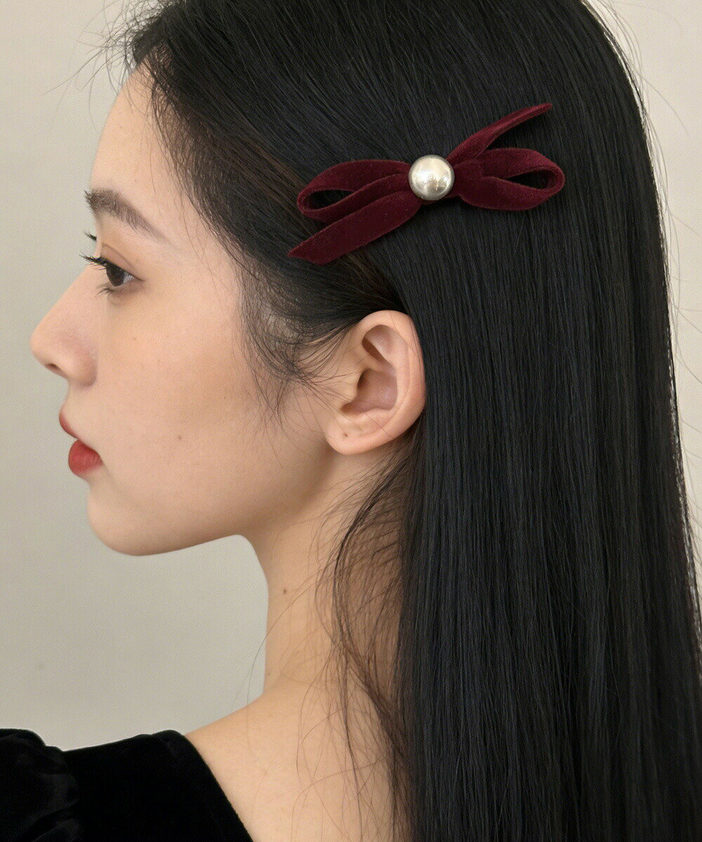 楽天市場】ベロア リボン（カラーワインレッド）（ヘアクリップ｜ヘア