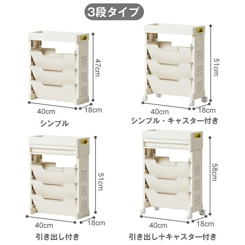マガジンラック 収納ワゴン キャスター付き 5段 3段 デスク下本棚 多機能収納 ラック 引き出し付 側面穴ボード付 移動式収納 文房具収納 子供部屋 雑誌収 ファイル立て 本立 オフィス用 [2]