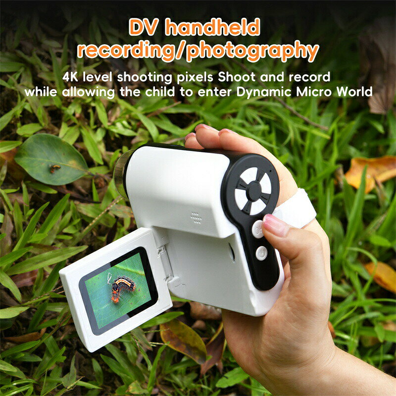 顕微鏡 × DVカメラ × ポケット望遠鏡！ 科学に興味を持つお子様にぴったり！🎥 【多機能で楽しく学べる！】? DVカメラとして：驚きの瞬間を写真＆動画で記録！? ハンディ顕微鏡として：ミクロの世界を探索し、好奇心と学習意欲を刺激！? ポケット望遠鏡として：遠くの鳥?昆虫?風景をクリアに観察！🔍 【100X-1000Xの驚異的な倍率】最小の微生物から葉の構造まで、幅広く観察可能お子様の科学への興味と探究心を育む🎤 【マイク搭載でリアルな科学体験！】観察中の発見をリアルタイムで録音し、自然ドキュメンタリーも作成可能音と映像を組み合わせた新しい学習体験！🌈 【5色カラーフィルターで視覚体験UP】緑 / 青 / オレンジ / 紫 / グレーのフィルターで標本の細部を強調科学の探究をより楽しく、深く理解！🖥 【PC接続で大画面表示】USBでパソコンに接続し、詳細を友達や家族とシェアより大きな画面で観察し、学習をより楽しく！💡 【6段階LEDライトで明るくクリアな視野】どんな環境でも最適な明るさを提供室内?屋外?学校など、どこでも使える！🎒 【コンパクト＆ポータブルでどこでも探索】バッテリー内蔵で持ち運びラクラク家?公園?学校…どこでも科学探究を楽しめる！🎁 【お子様の成長をサポートする最高のギフト！】誕生日やクリスマスプレゼントにぴったり！遊びながら学べる、知的好奇心をくすぐるアイテム！メーカー希望小売価格はメーカーカタログに基づいて掲載しています