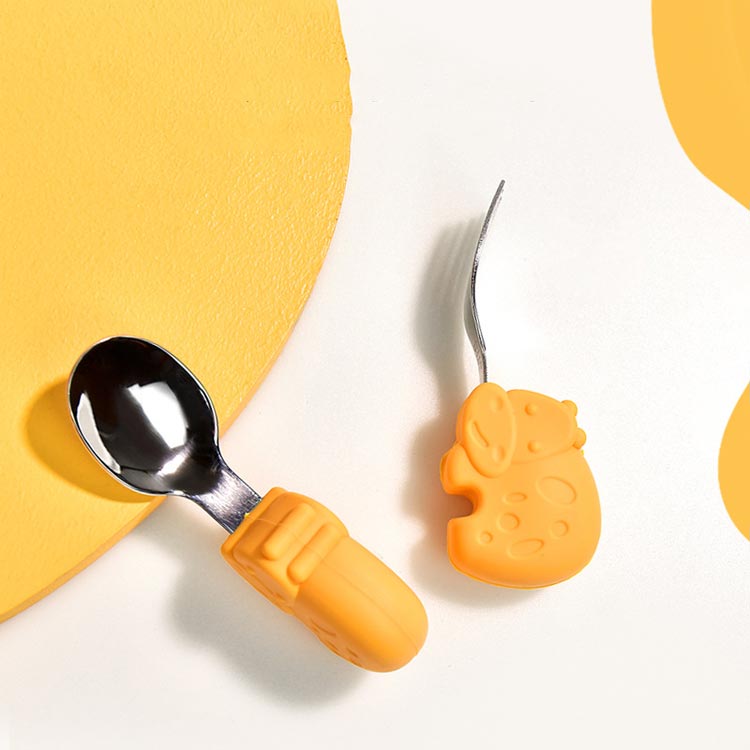赤ちゃん 食器 セット ベビー 食器セット 3点 スプーン+フォーク+収納ケース 赤ち...