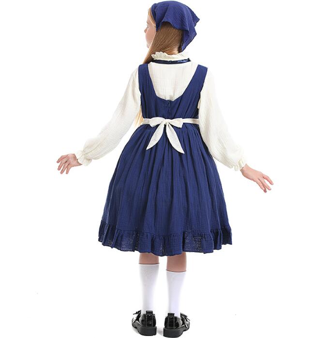 ハロウィン コスプレ 衣装 子供 メイド服 女の子 ハロウィンドレス 農場 牧場 荘園 コスプレ衣装 ガールズ 膝丈ドレス 舞台演出服 オペラ 演劇 コスチューム 仮装衣装 tkm-store-10010663 TKMjapan本店 サンプル画像3