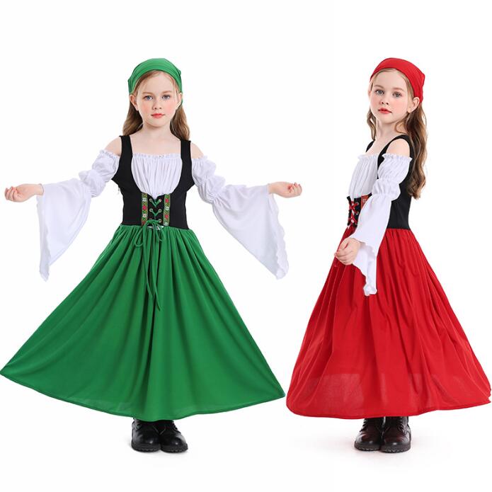 ハロウィン コスプレ 衣装 子供～大人 メイド服 ビール祭り ウェイター コスチューム 農場 牧場 荘園 コスプレ衣装 女性 大人 女の子 ガールズ ロング丈 ハロウィンドレス 仮装衣装 tkm-store-10010669 TKMjapan本店 サンプル画像3