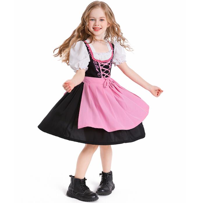 ハロウィン コスプレ 衣装 子供 メイド服 女の子 ビール祭り ウェイター コスチューム 農場 牧場 荘園 コスプレ衣装 ガールズ 膝丈 ハロウィンドレス 4色 仮装衣装 tkm-store-10010670 TKMjapan本店 サンプル画像3