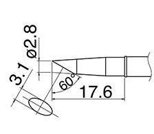 エスコ (ESCO) φ2.8mm 交換用こて先 (EA304AL用) EA304AL-10