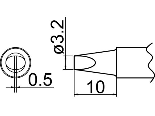 エスコ (ESCO) φ3.2mm 交換用こて先 (EA304AP用) EA304AP-14