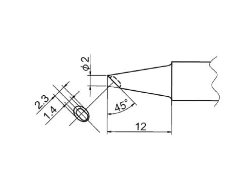 エスコ (ESCO) φ2.0mm 交換用こて先 (EA304AP用) EA304AP-8