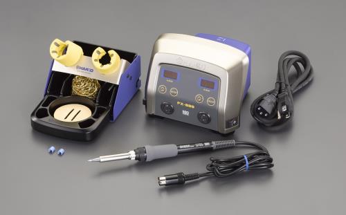 仕様：●メーカー:白光(HAKKO)●型番:FX889-81●電源:AC100V(50/60Hz)●消費電力:135W●サイズ:157(W)×149(D)×121(H)mm●重量:2.1kg●鉛フリーはんだ対応●2本の半田ごてを1台のステーションでコントロールできます。●作業に応じて窒素ガス半田ごて(EA304AR-101)(別売)をご使用ください。●こて先はEA304HD-11~-14からお選び下さい。●プラグ:2極接地●設定温度:50~480°C●こて先:R0.5mm(EA304HD-13)商品画像に関する注意事項：●画像に数字等の情報が入っている場合は、　品番末尾が対象商品の画像となります。