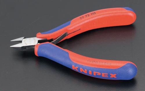 仕様：●メーカー:KNIPEX(クニペックス)●型番:7772115●テーパー●全長:115mm●ハンドル:コンフォート●仕上げ:鏡面磨き●刃硬度:HRC62●斜刃●切断能力(mm):軟線:0.3~0.8●バネ付商品画像に関する注意事項：●画像に数字等の情報が入っている場合は、　品番末尾が対象商品の画像となります。
