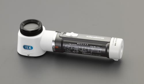 エスコ (ESCO) EA756FD-4 x10.0/30mm ハンドルーペ(LEDライト付) EA756FD-4 【2個セット】