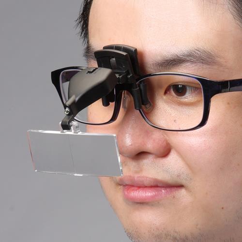 エスコ (ESCO) EA756HB-27 x1.5/2.5/3.5 めがね取付型ルーペ(LEDライト付) EA756HB-27 【2個セット】