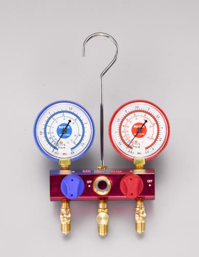 エスコ (ESCO) EA101TR-2B [R32・R410A] ボールバルブ式マニホールド EA101TR-2B