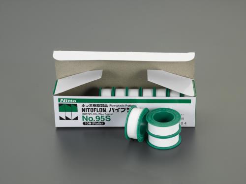 仕様：●幅:13mm●長さ:15m●厚さ:0.1mm●材質:ポリテトラフルオロエチレン●用途:各種配管継手部のシール用●引張荷重:6.9~13.7N●伸び:80%(縦方向)●引張強さ:0.9kgf/mm2(8.8N/cm2)●入数:10個●自己融着する独特の性能を備えているため、ねじ継手に巻き付けるだけでしっかりとシールできます。●ねじ込み、取り外しも簡単です。●雄ねじ、雌ねじ間に起因するねじ継手部の漏れは、特に横方向への伸びを多くすることにより、防ぐことができます。●-100~260°Cの優れた耐寒・耐熱性を備えています。●ほとんどの化学薬品(溶融アルカリ金属は除く)溶剤、蒸気などに侵されません。●従来の麻糸や液体コンパウンドのように手を汚すこともなく、しかも簡単スピーディーに作業できます。●鉄、アルミ、ステンレス、銅などの金属パイプ、塩ビなどのプラスチックパイプにも使用できます。●食品衛生法適合品商品画像に関する注意事項：●画像に数字等の情報が入っている場合は、　品番末尾が対象商品の画像となります。