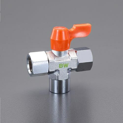 エスコ (ESCO) EA425BW-2 Rc 1/4" ミニボールバルブ(3方) EA425BW-2 【2個セット】
