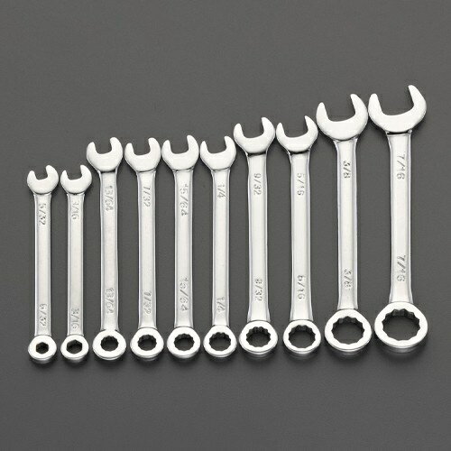 エスコ (ESCO) EA614BE-1 10本組/5/32"-7/16" 片目片口スパナ EA614BE-1