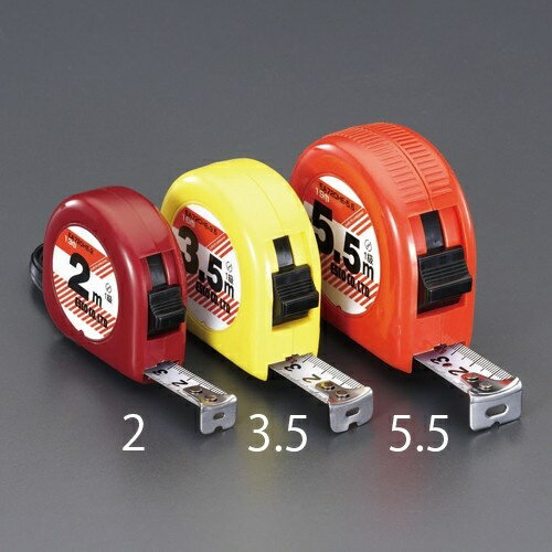 仕様：●全長:2m●幅:13mm●目盛:1mm●材質:テープ、バネ:スチール●ケースサイズ:55×52×22(t)mm●JIS1級品●ストッパー付●樹脂ケース●丸型で手にフィットしやすいボディ商品画像に関する注意事項：●画像に数字等の情報が入っている場合は、　品番末尾が対象商品の画像となります。