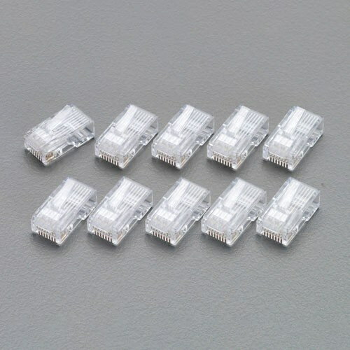 エスコ (ESCO) EA764BJ-10 LANケーブルコネクター(CAT6対応/10個) EA764BJ-10 【4Stセット】