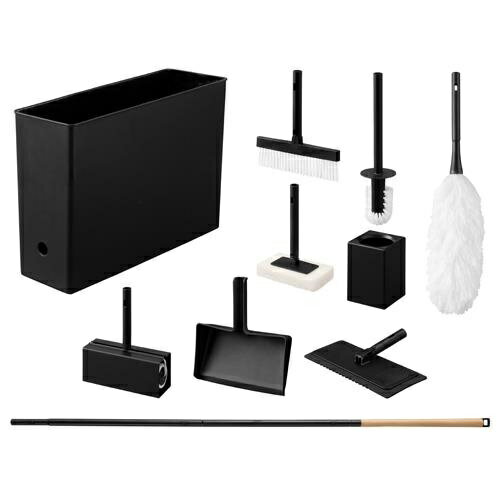 エスコ (ESCO) EA928AB-104 [9点組] 掃除用具セット(ブラック) EA928AB-104