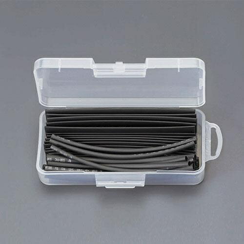 エスコ (ESCO) EA944BF-25 熱収縮チューブセット(黒/25ピース) EA944BF-25 【4Stセット】