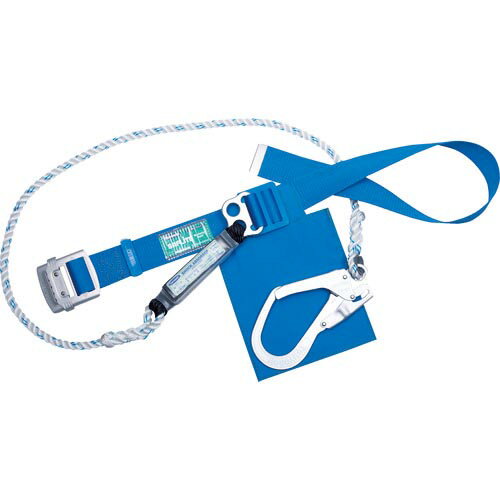 TSUYORON　胴ベルト型墜落制止用器具（ロープタイプ）　軽量タイプ　三つ打ちロープ　青　Mサイズ：長さ1200MM TB-SAF-593-BL4-M-BP ( TBSAF593BL4MBP ) 藤井電工（株）
