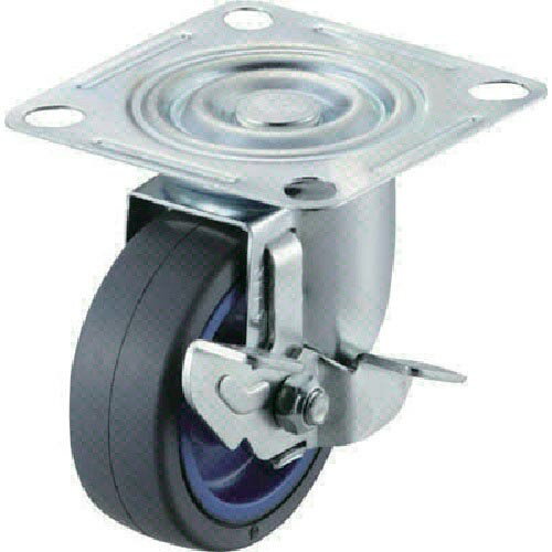 ワコーパレット エアーキャスター(自在車ストッパー付) 100mm ゴム車 ( AMG-100-NRDS ) (株)ワコーパレット