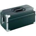TONE スチール製工具箱 ツールケース(メタル) V形2段式 マットブラック 外形寸法195mm ( BX322BK ) TONE(株)